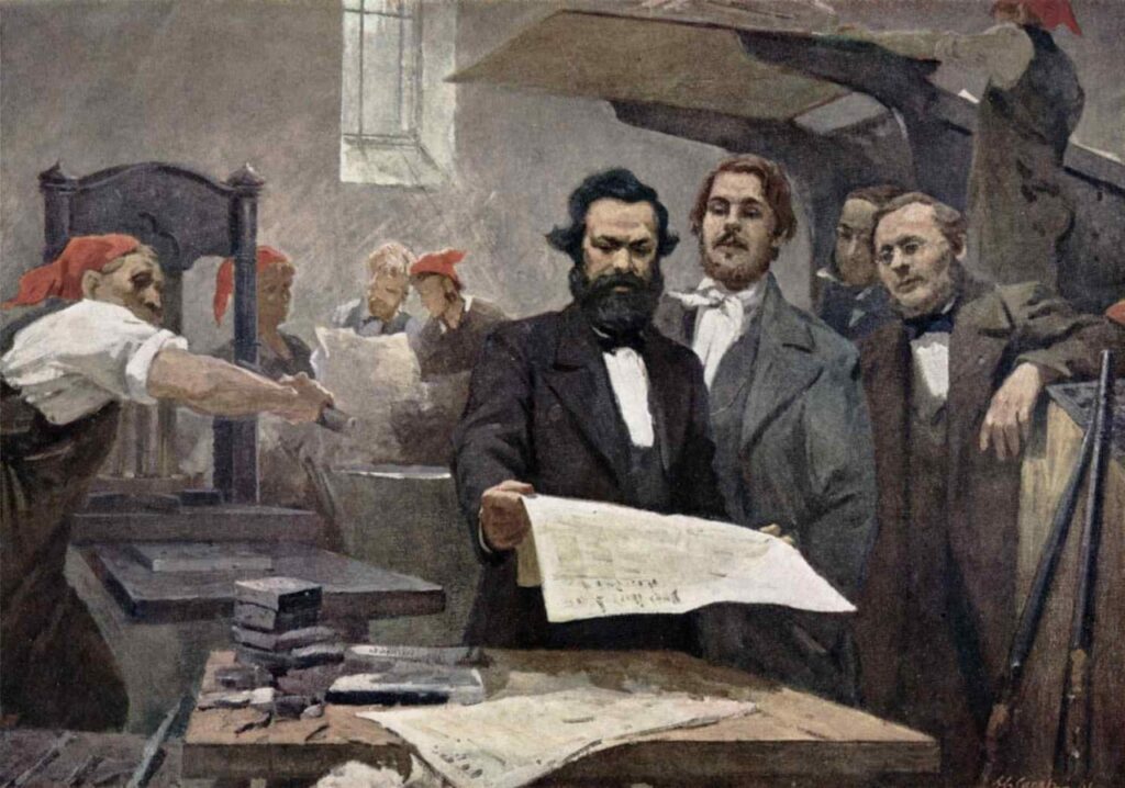 marx and engels at the rheinische zeitung