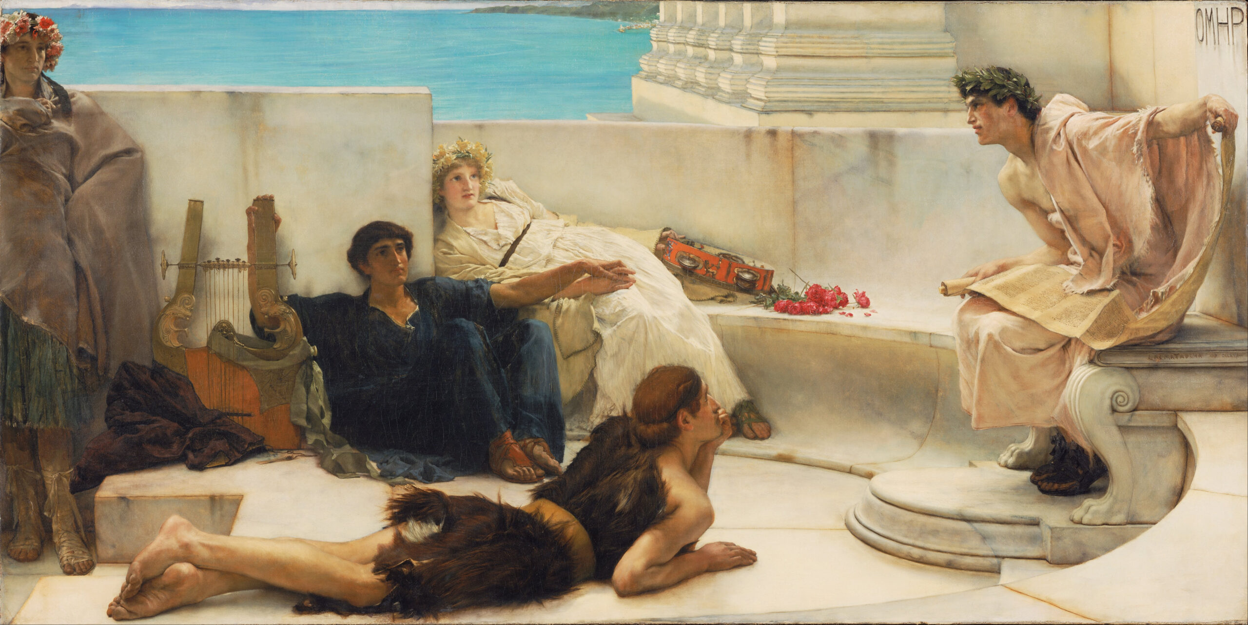 sir lawrence alma tadema, english (born netherlands) a reading from homer google art project